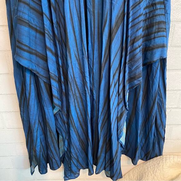Stella & Rose Blue Black Boho Striped Modest Lightweight Dress sz Small NWOT - Picture 12 of 16